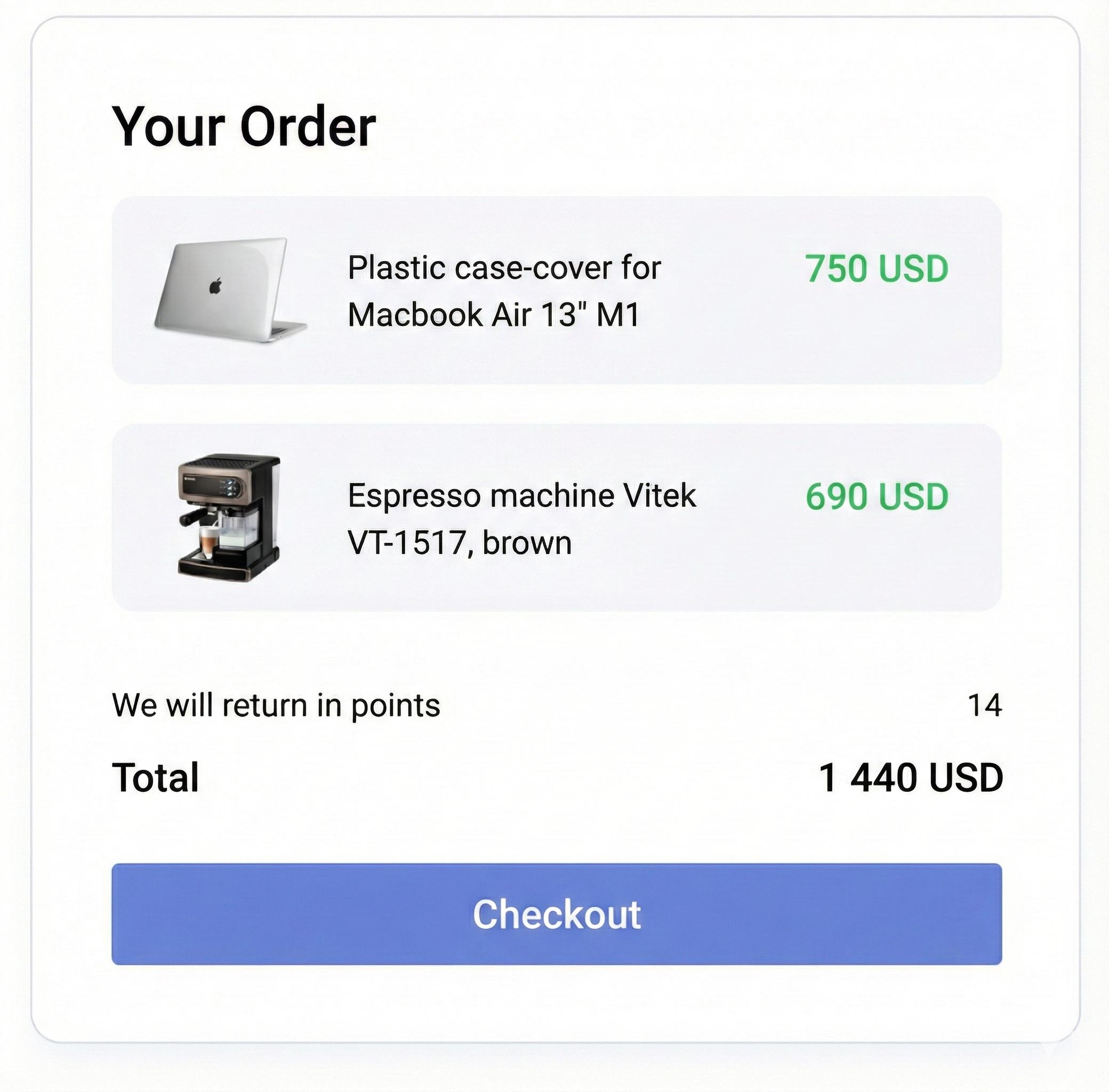 Checkout — potential bonus accrual