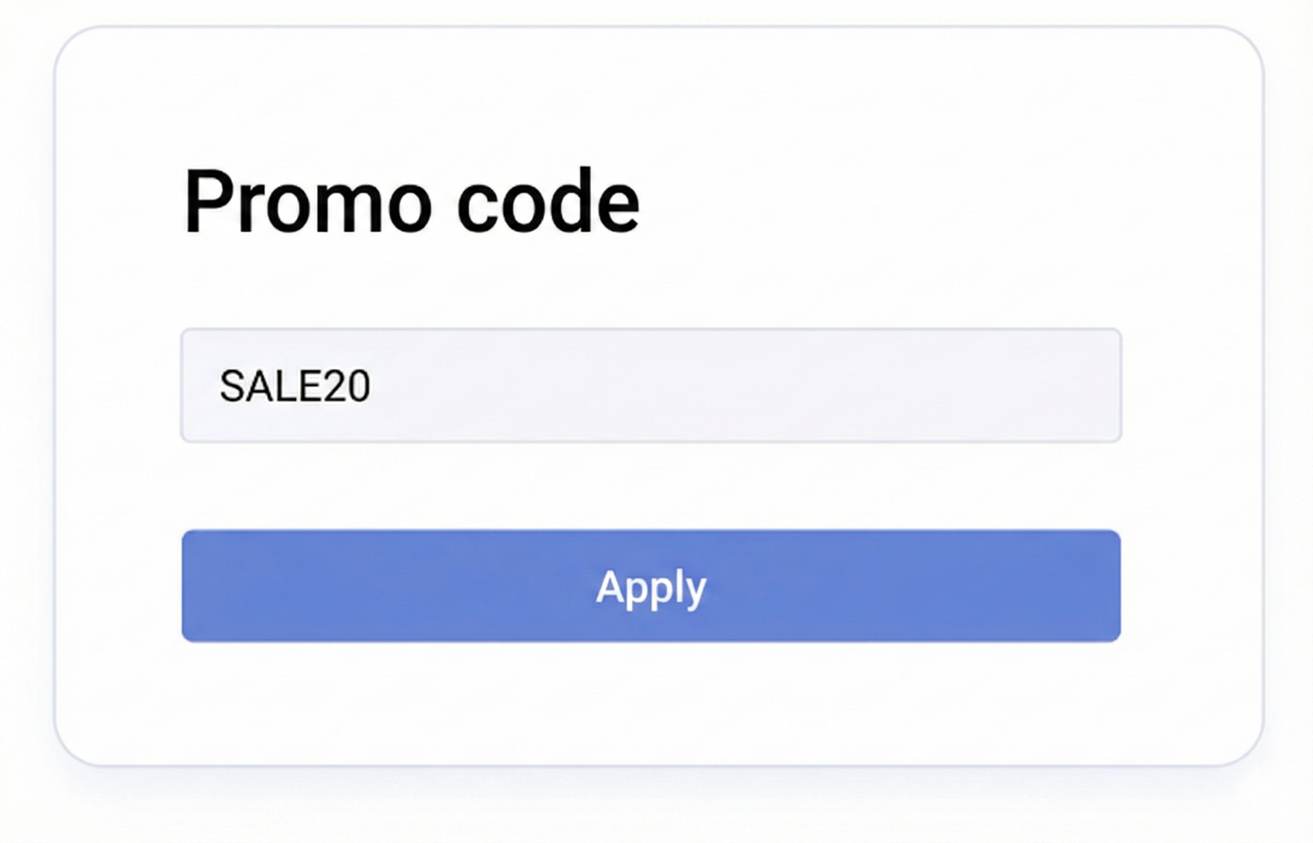 Checkout — applying a promocode